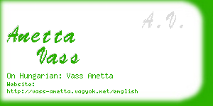 anetta vass business card